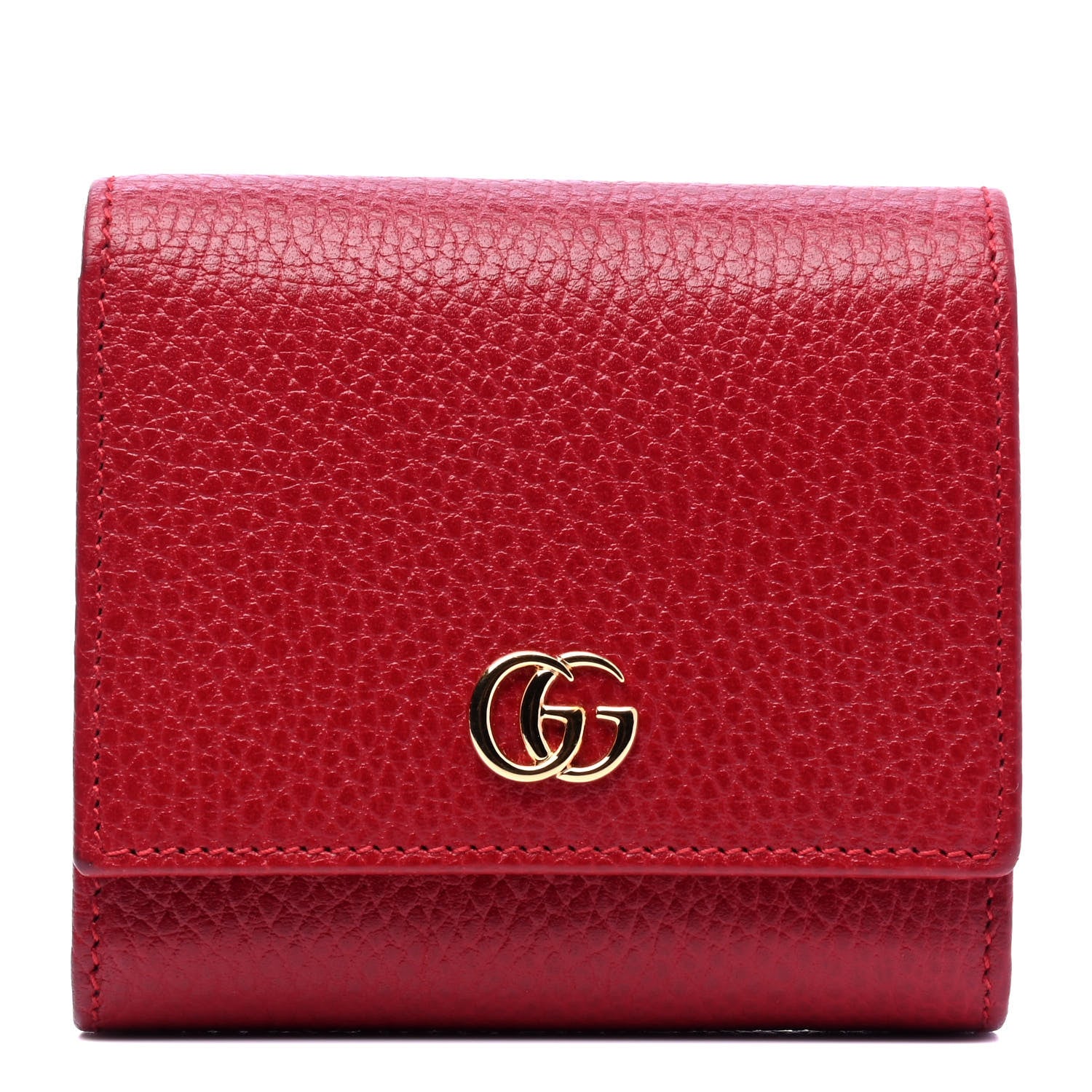 Gucci Dollar Calfskin Medium GG Marmont Wallet Red 1 of 5