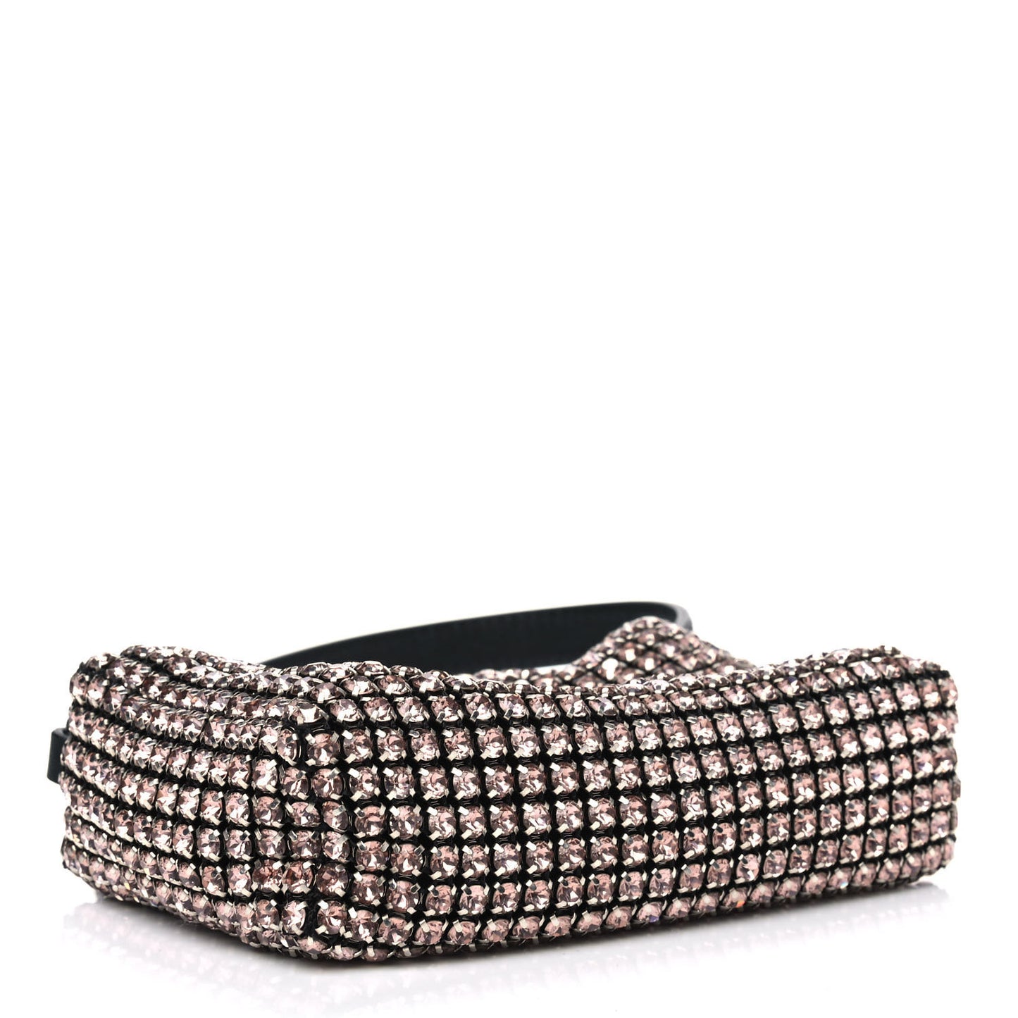 Mesh Crystal Rhinestone Mini Heiress Pouch Pink