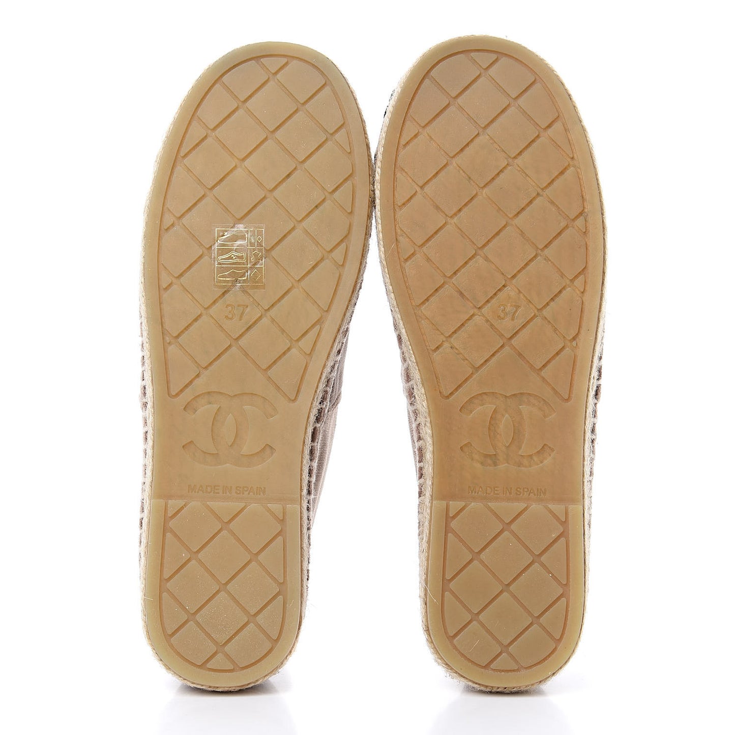 Velvet Logo Espadrilles 37 Beige Black