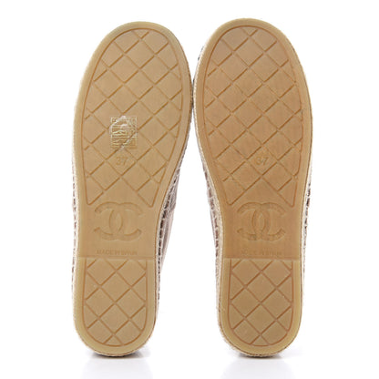 Chanel Velvet Logo Espadrilles 37 Beige Black 6 of 9