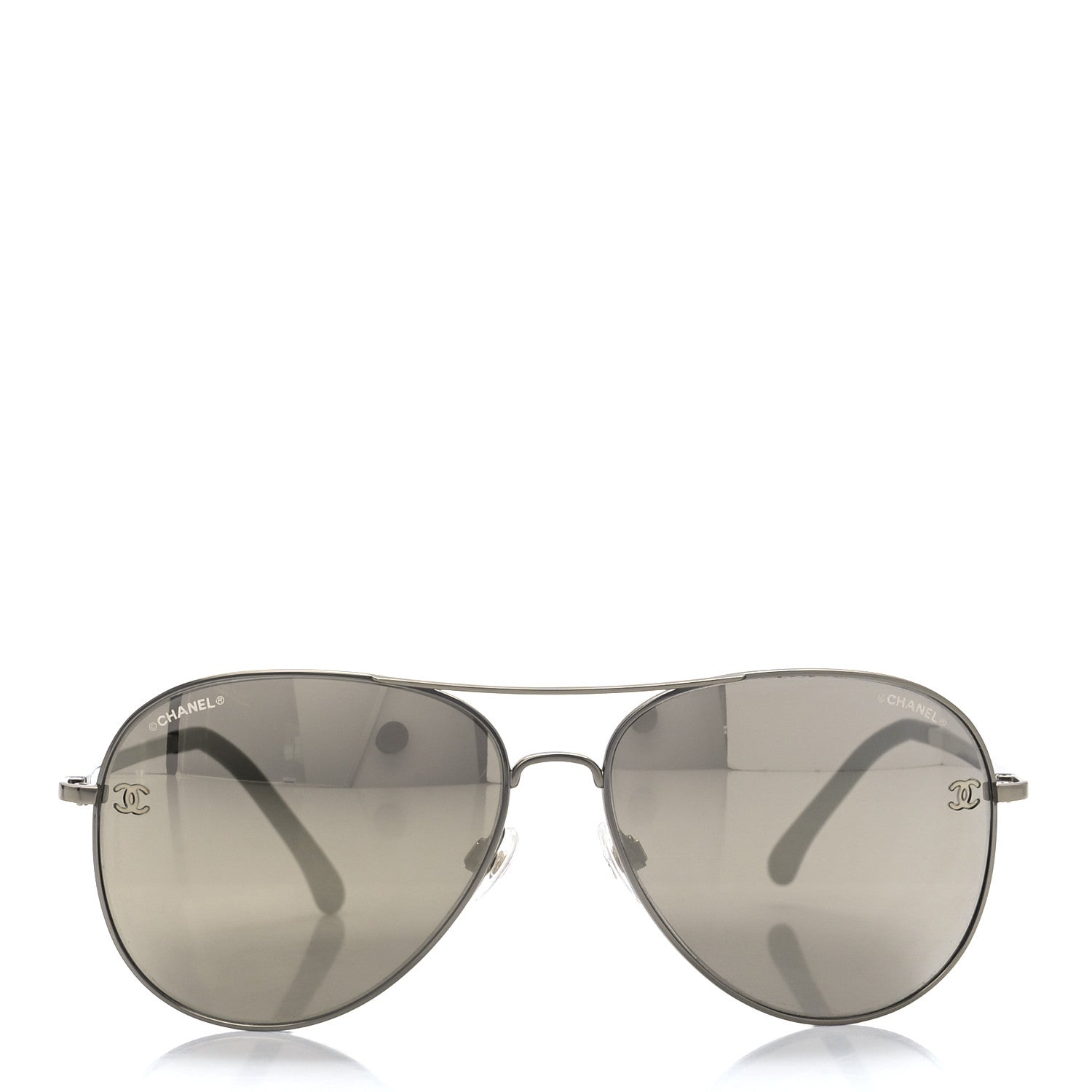 Chanel Aviator CC Sunglasses 4189-T-Q Silver 2 of 8