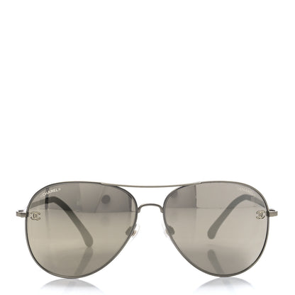 Chanel Aviator CC Sunglasses 4189-T-Q Silver 2 of 8