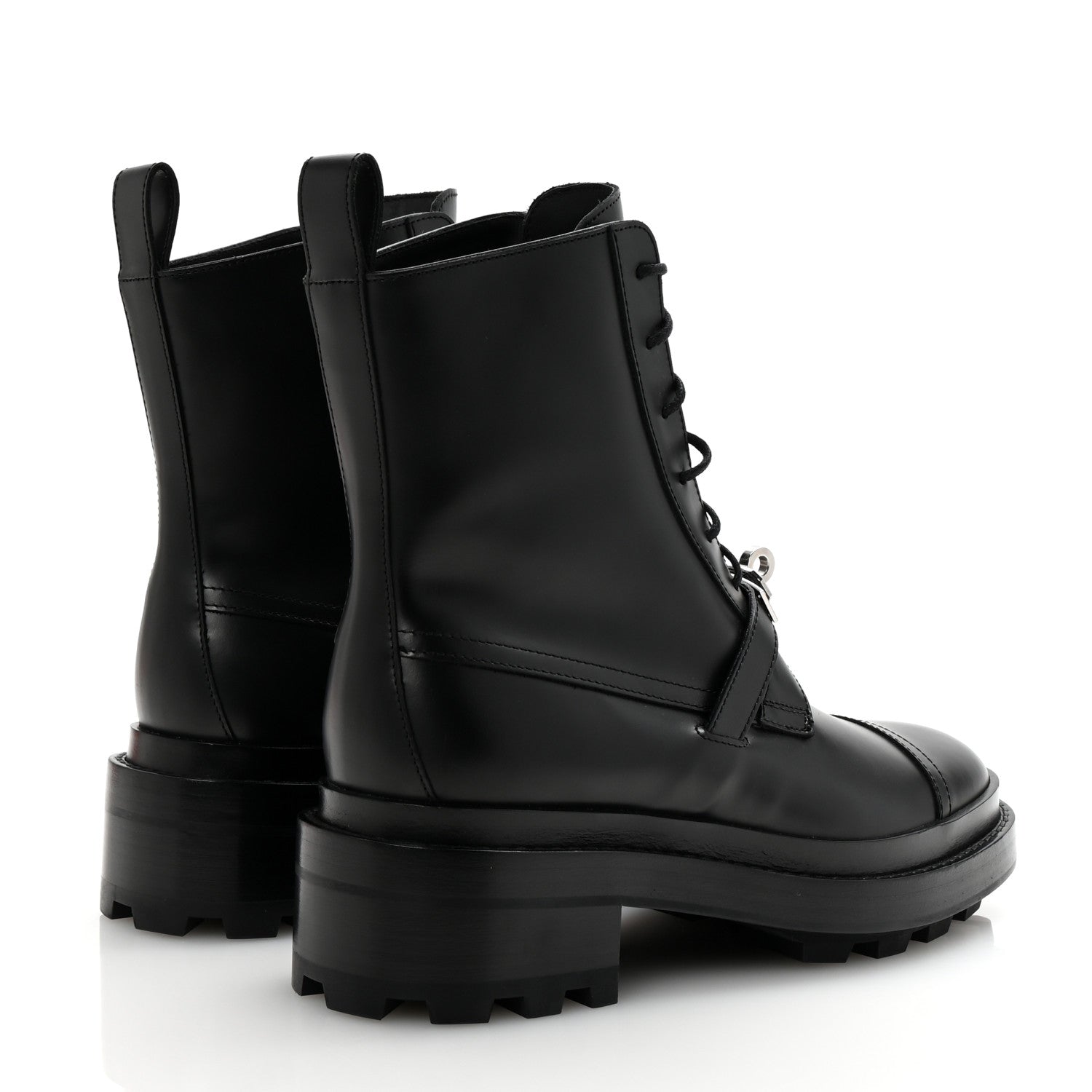 Hermes Glossed Calfskin Funk Ankle Boots 36 Black 5 of 10