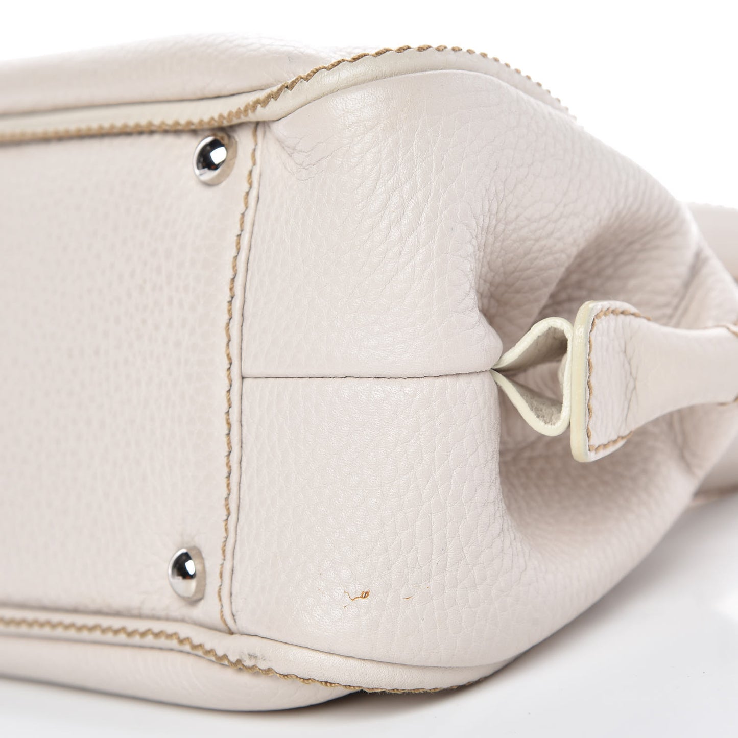 Calfskin Small Tassel Bowler White