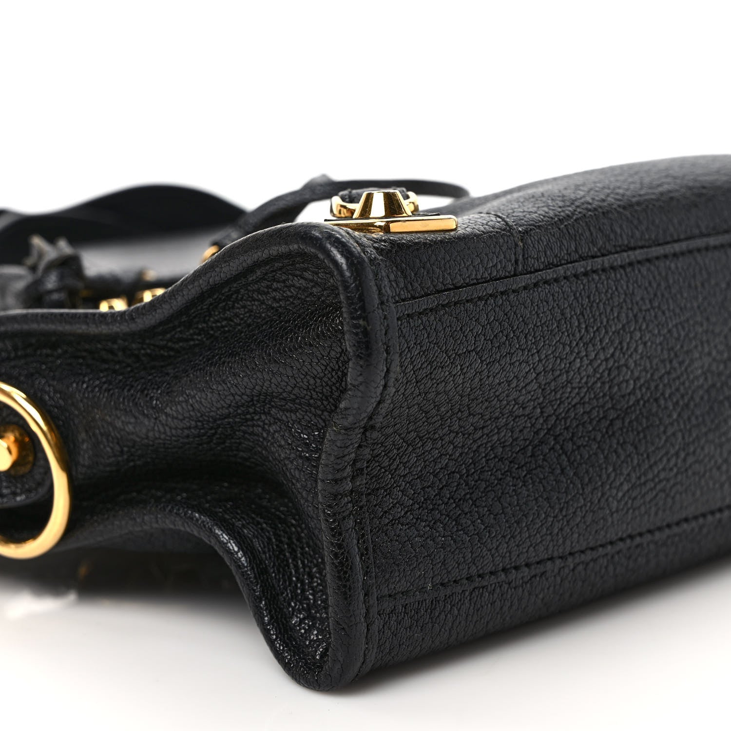 Balenciaga Chevre Gold Metallic Edge Hardware Mini City Black 8 of 10