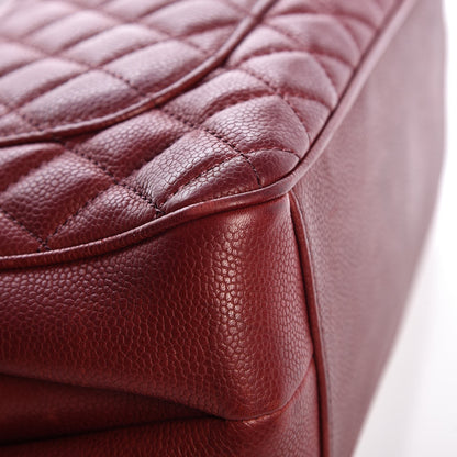 Chanel Caviar Quilted Medium Rock In Rome Single Flap Dark Red 14 of 17