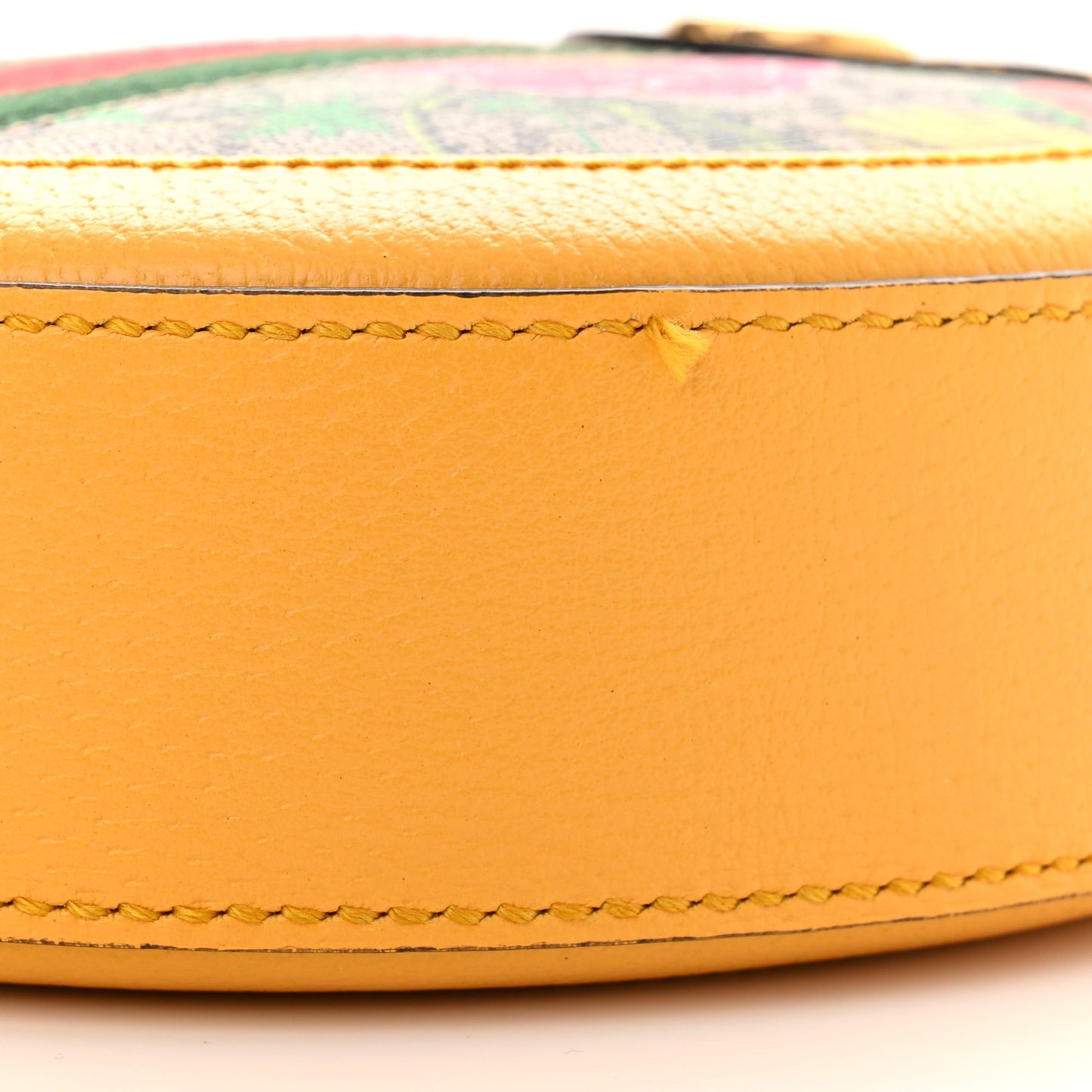 GG Supreme Monogram Flora Web Mini Ophidia Round Shoulder Bag Beige Multicolor Crop