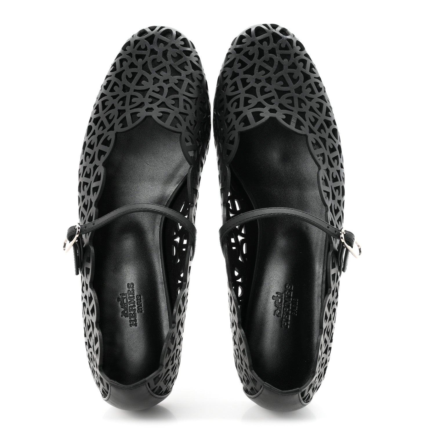 Hermes Calfskin Meli Ballet Flats 38.5 Black 2 of 10