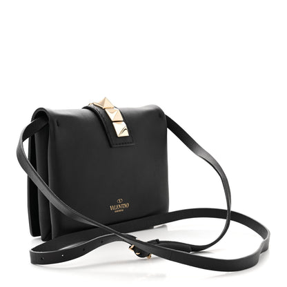 Valentino Garavani Vitello Rockstud Flap Wallet On Strap Black 3 of 14