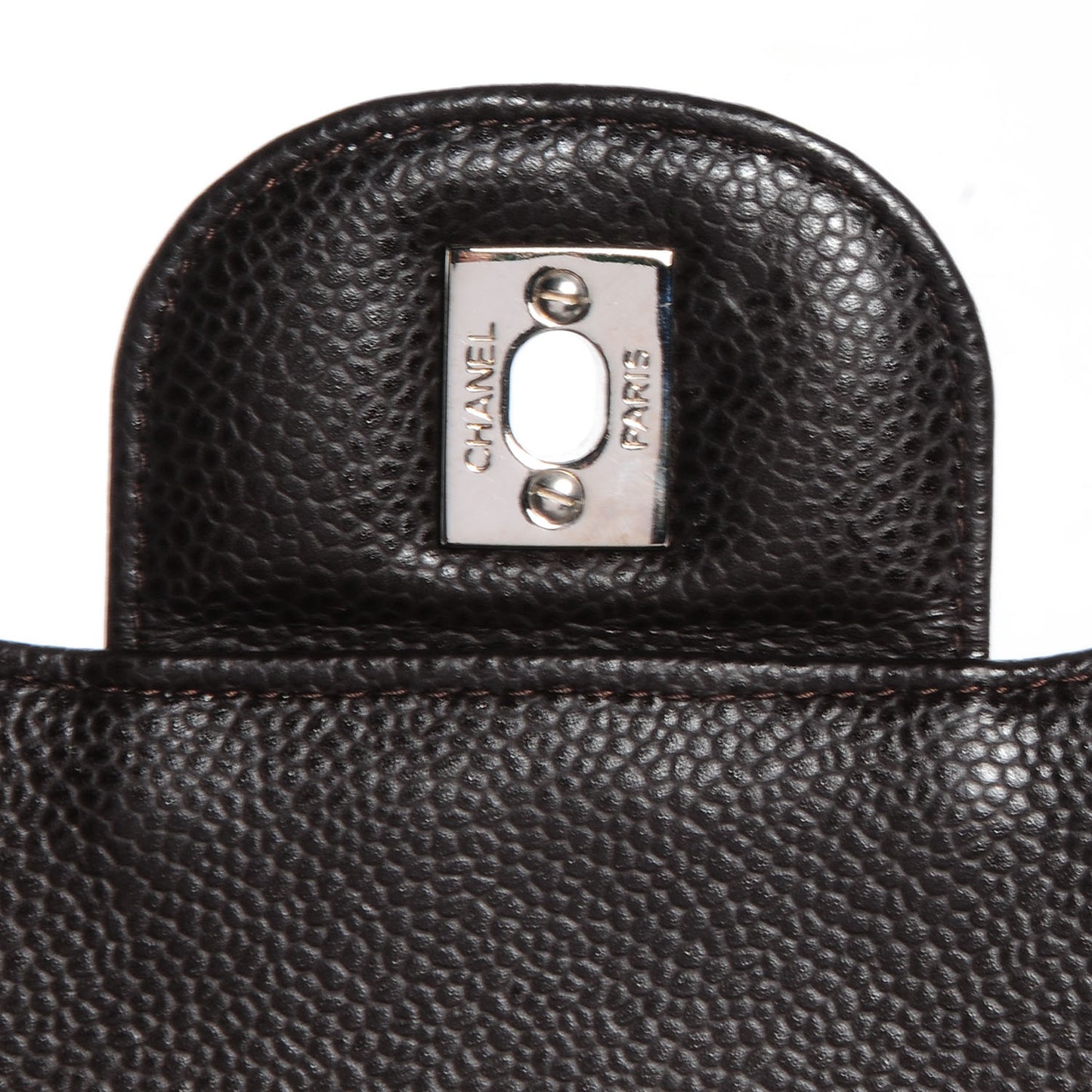 Caviar Quilted Jumbo Single Flap Dark Brown