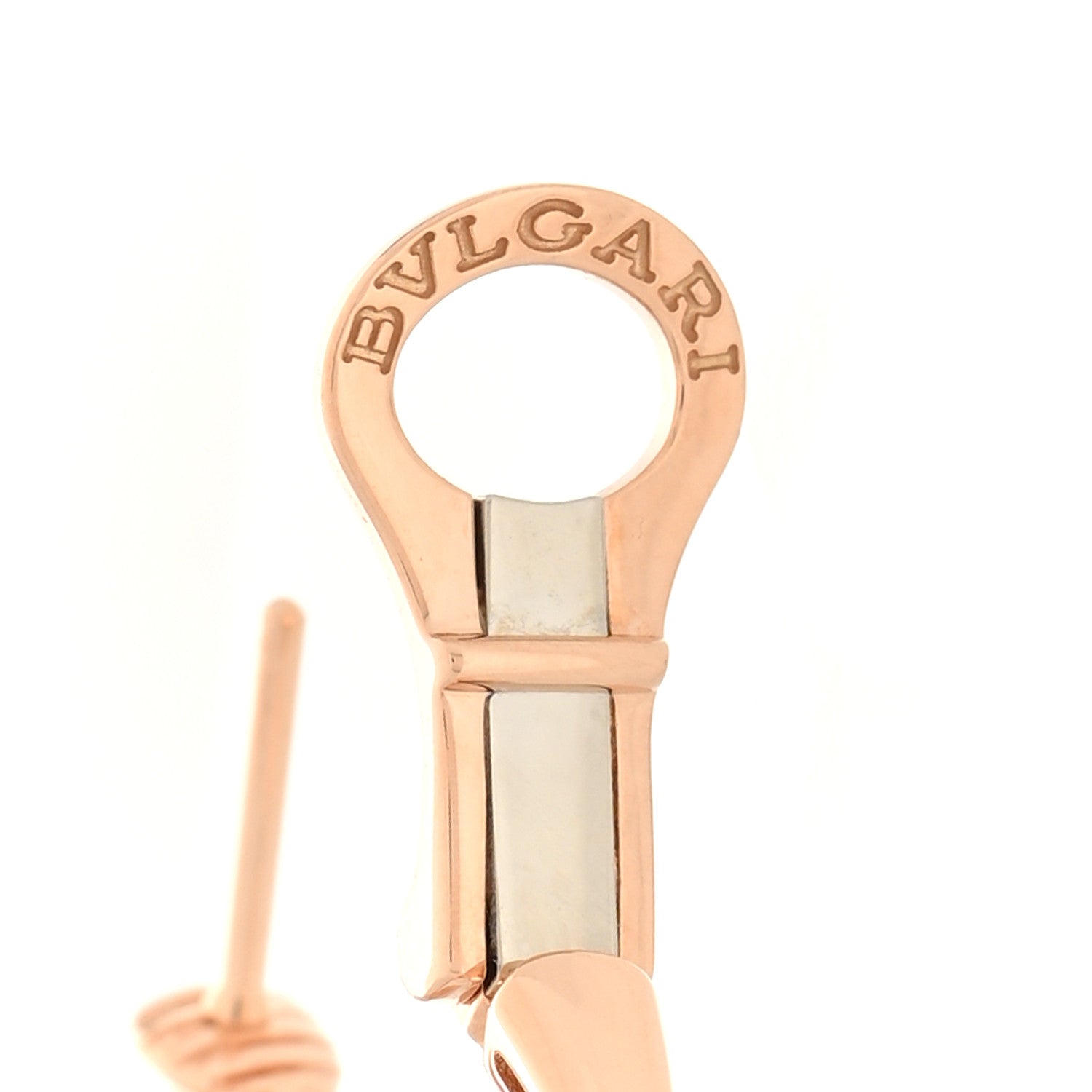 Bulgari 18K Rose Gold Serpenti Viper Hoop Earrings 4 of 5