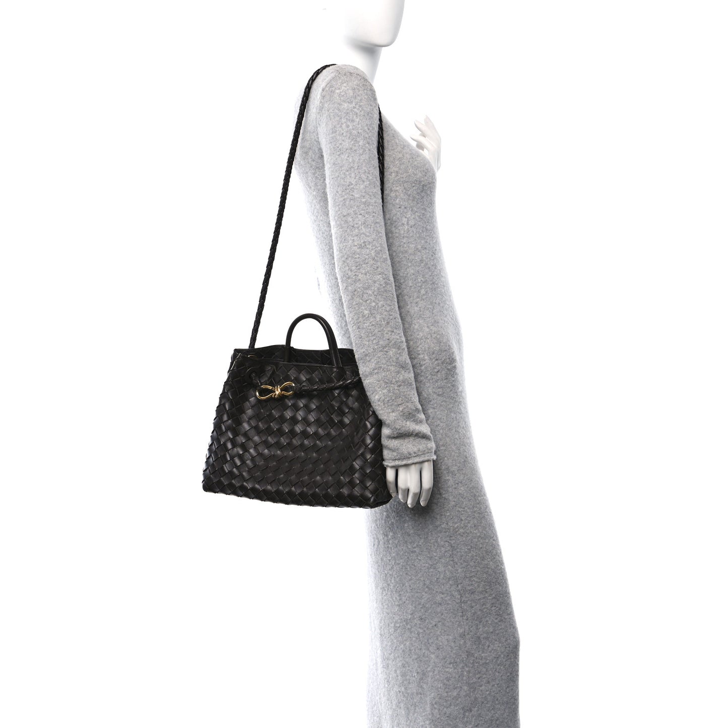 Nappa Intrecciato Medium Andiamo Shoulder Bag Fondant