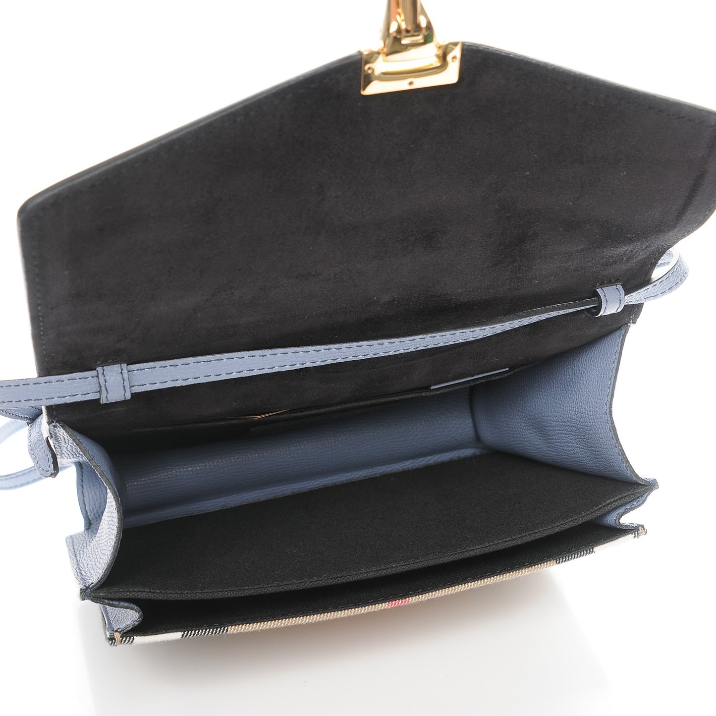 Derby Calfskin House Check Small Macken Crossbody Bag Slate Blue