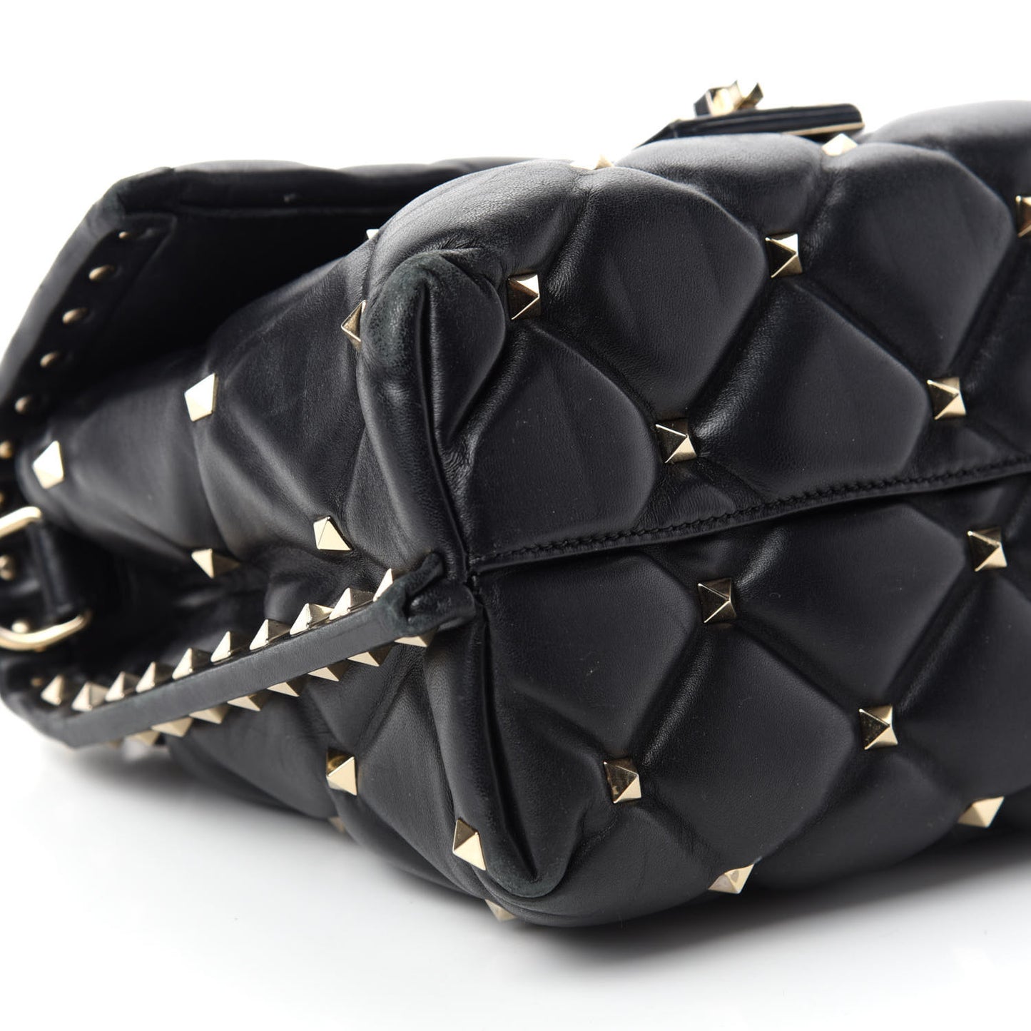 Lambskin VLTN Print Candystud Top Handle Bag Black