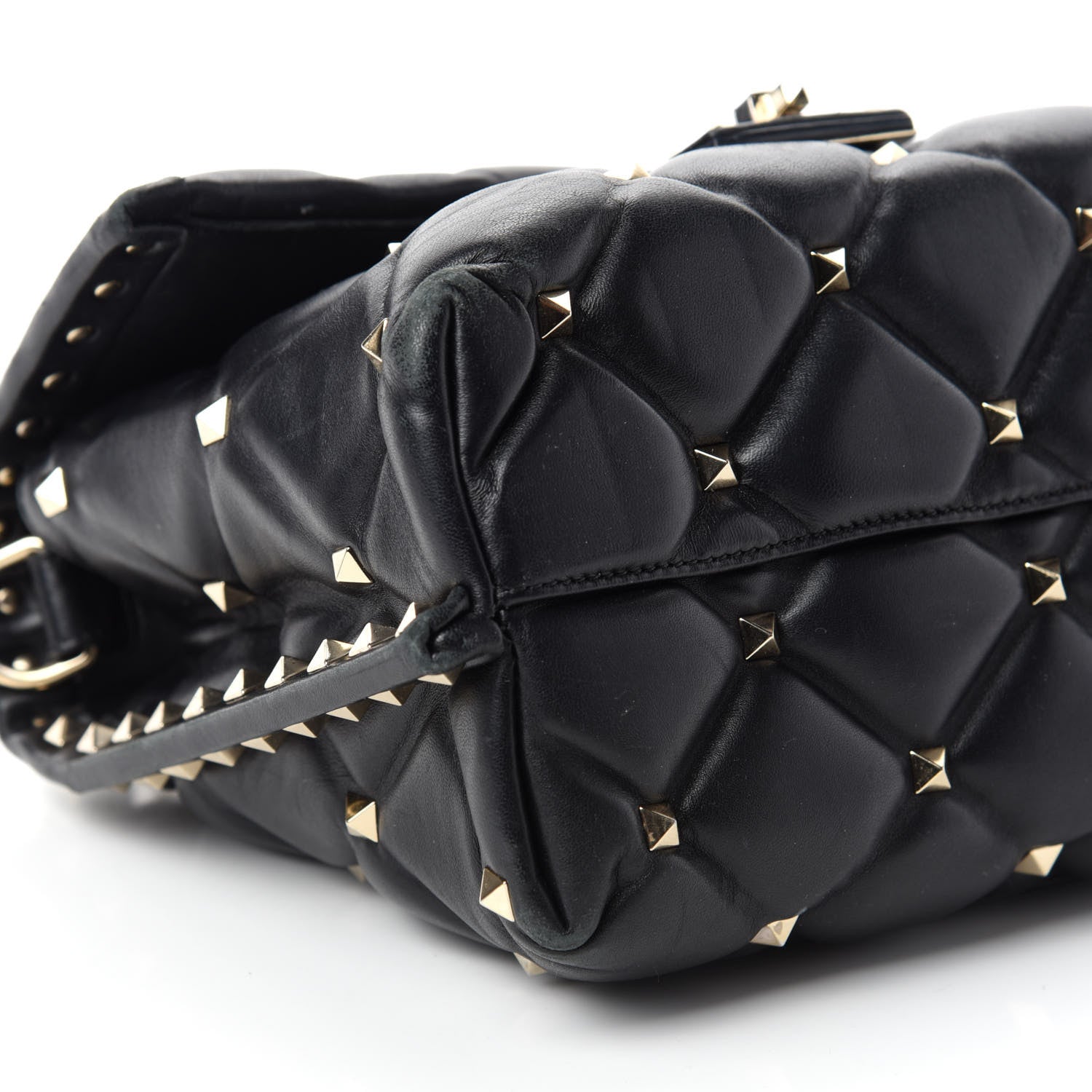 Valentino Garavani Lambskin VLTN Print Candystud Top Handle Bag Black 6 of 15