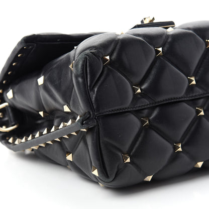 Valentino Garavani Lambskin VLTN Print Candystud Top Handle Bag Black 6 of 15