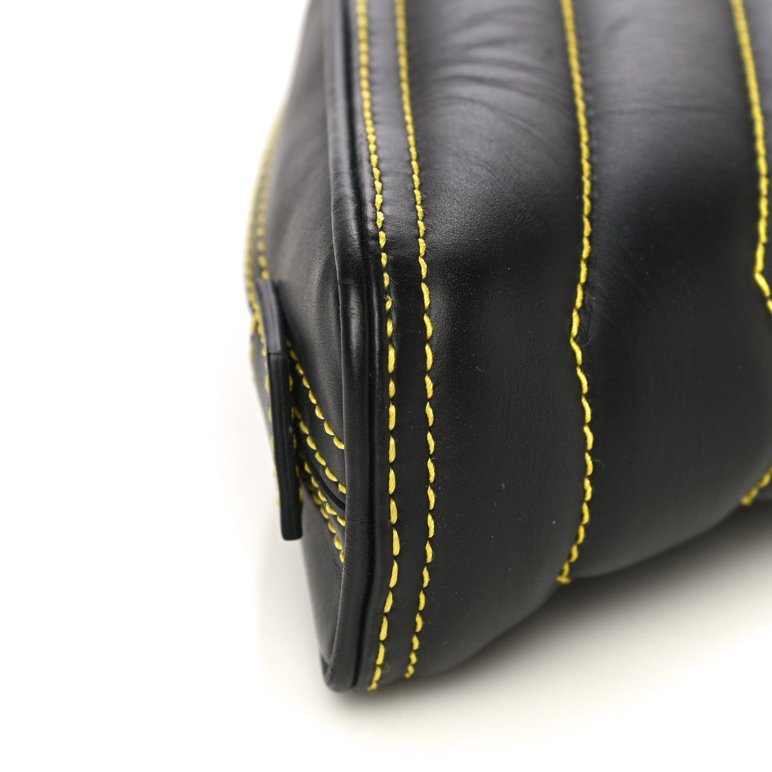 Balenciaga Calfskin Quilted Car Clutch S Black and Yellow 8 of 9