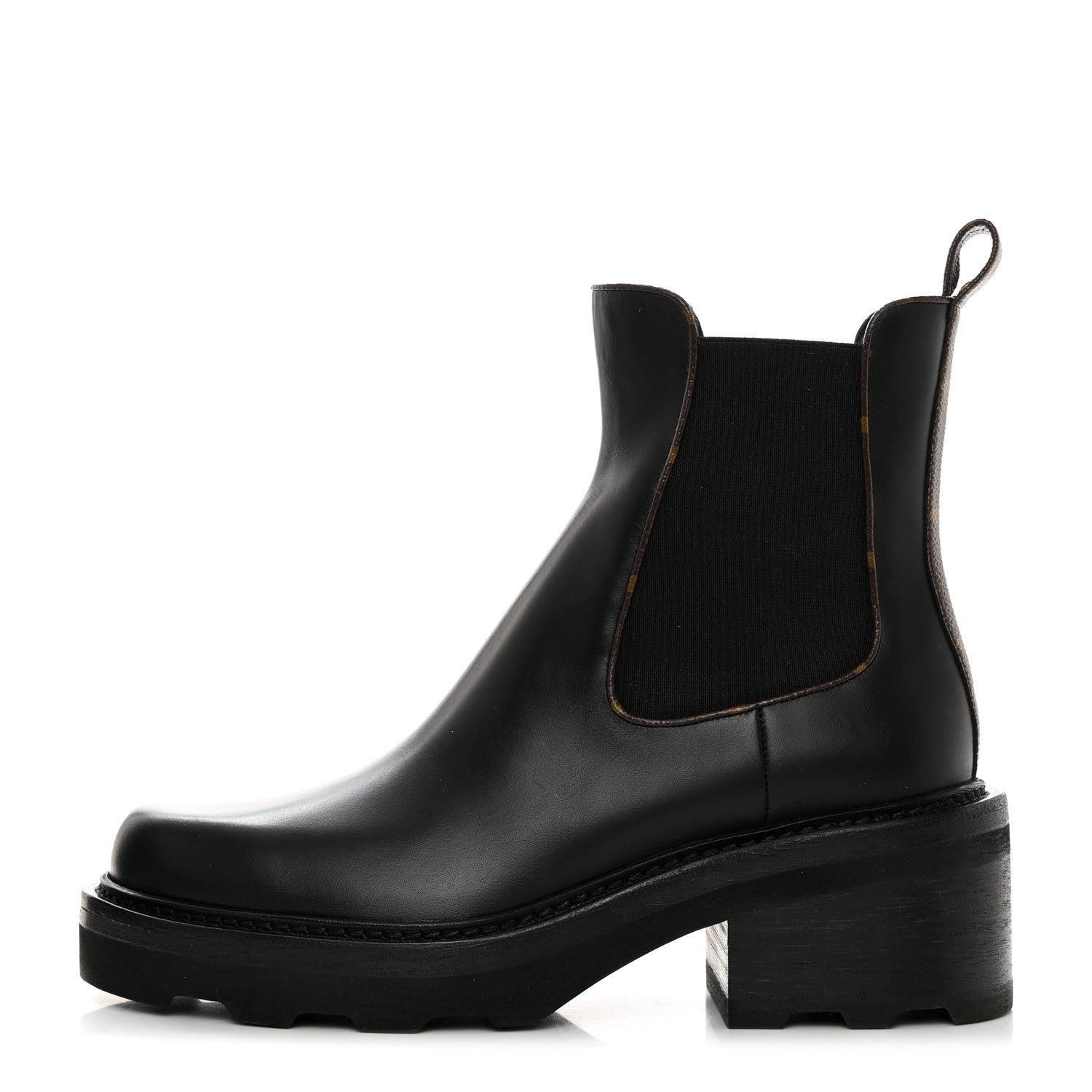 Louis Vuitton Calfskin Monogram Beaubourg Ankle Boots 39.5 Black 1 of 8