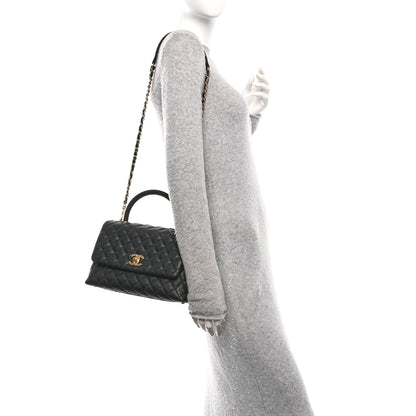 Chanel Caviar Quilted Small Coco Handle Flap Black 2 of 12