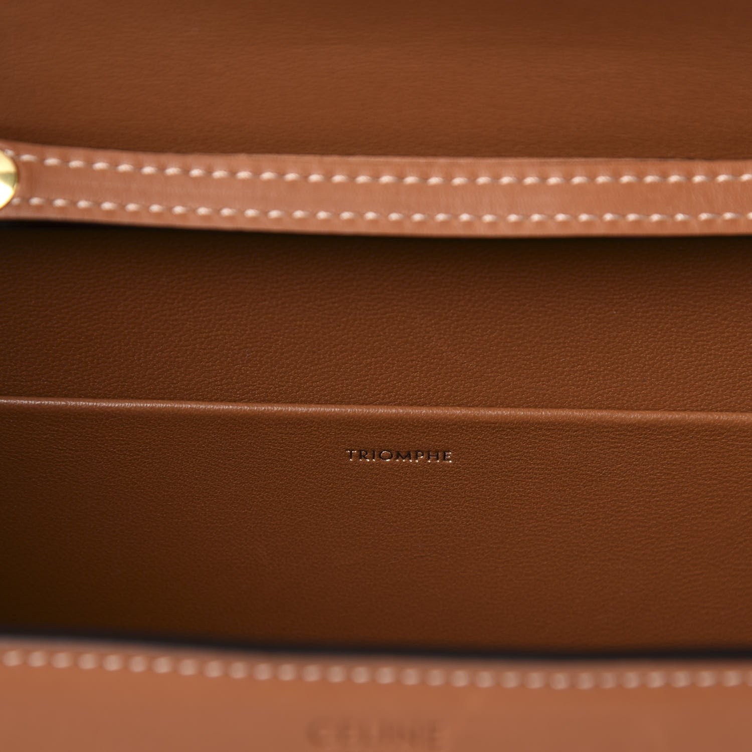 Celine Natural Calfskin Triomphe Strap Bag Tan 9 of 11