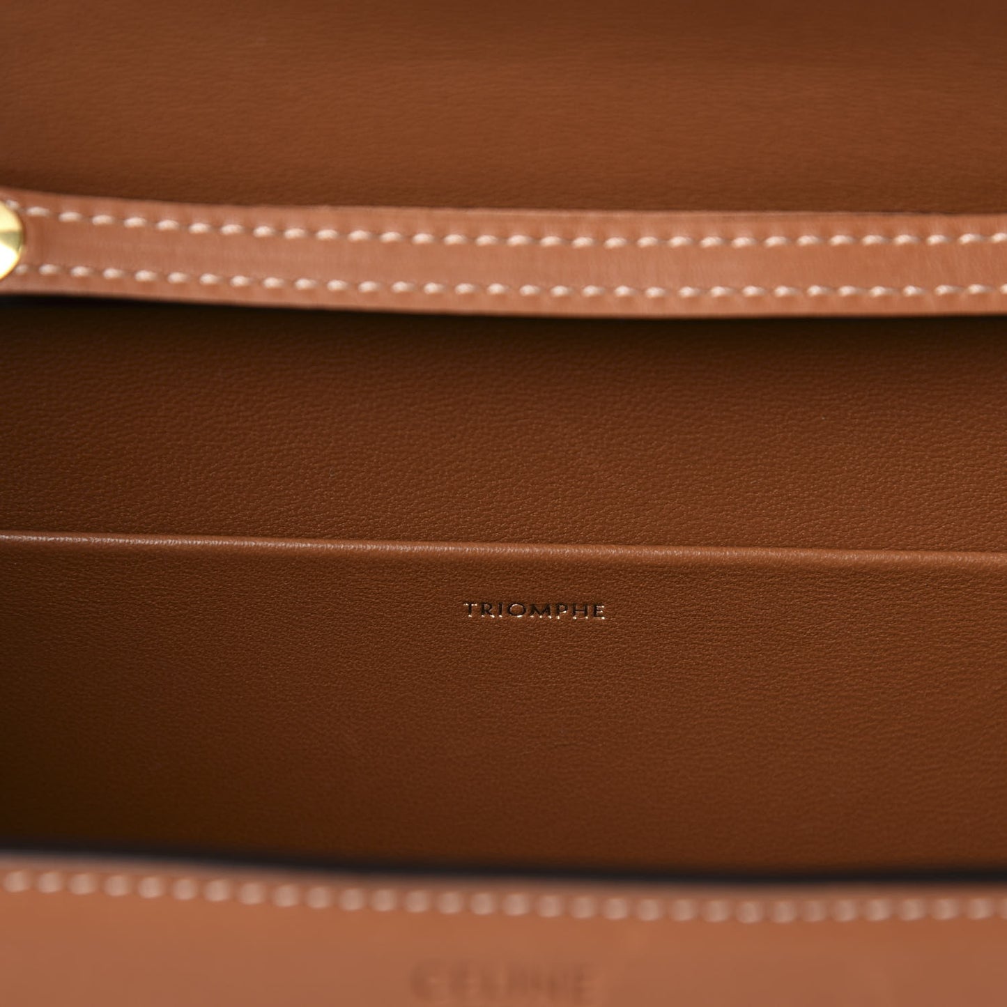 Natural Calfskin Triomphe Strap Bag Tan