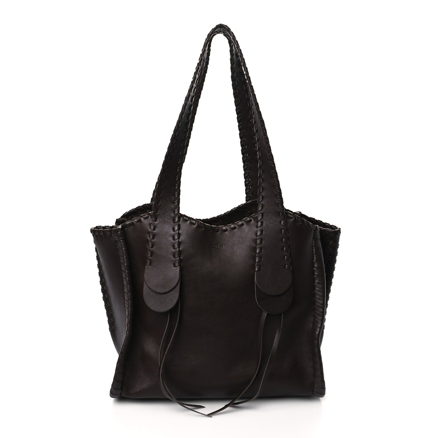 Calfskin Large Mony Tote Bold Brown