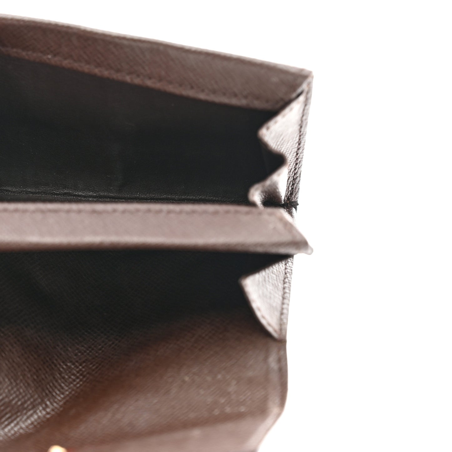 LOUIS VUITTON Damier Ebene Porte-Monnaie Plat Coin Purse Brown
