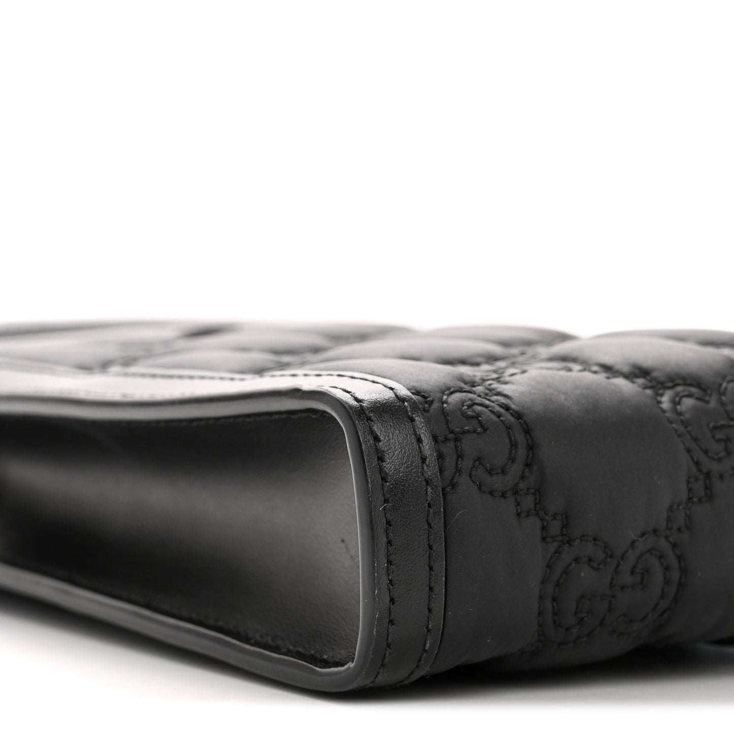 Nylon Calfskin Enamel GG Matelasse Mini Top Slip Handle Crossbody Bag Black