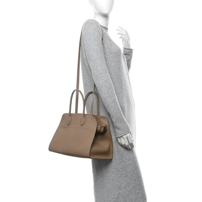The Row Matte Grained Calfskin Soft Margaux 12 Dark Taupe 2 of 9