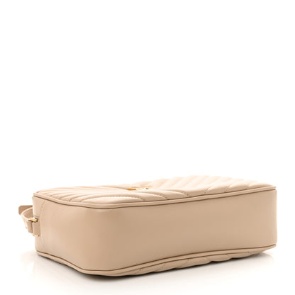 Saint Laurent Calfskin Matelasse Monogram Lou Camera Bag Dark Beige 4 of 12