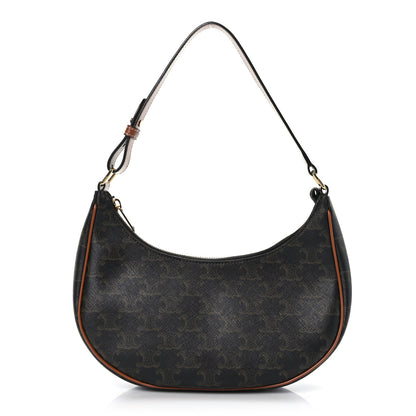 Celine Triomphe Canvas Calfskin Ava Shoulder Bag Tan 1 of 8