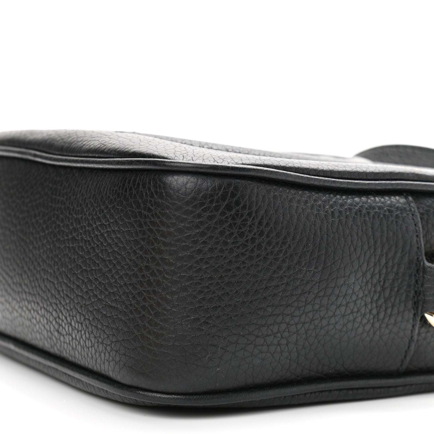 Pebbled Calfskin Small Soho Disco Bag Black
