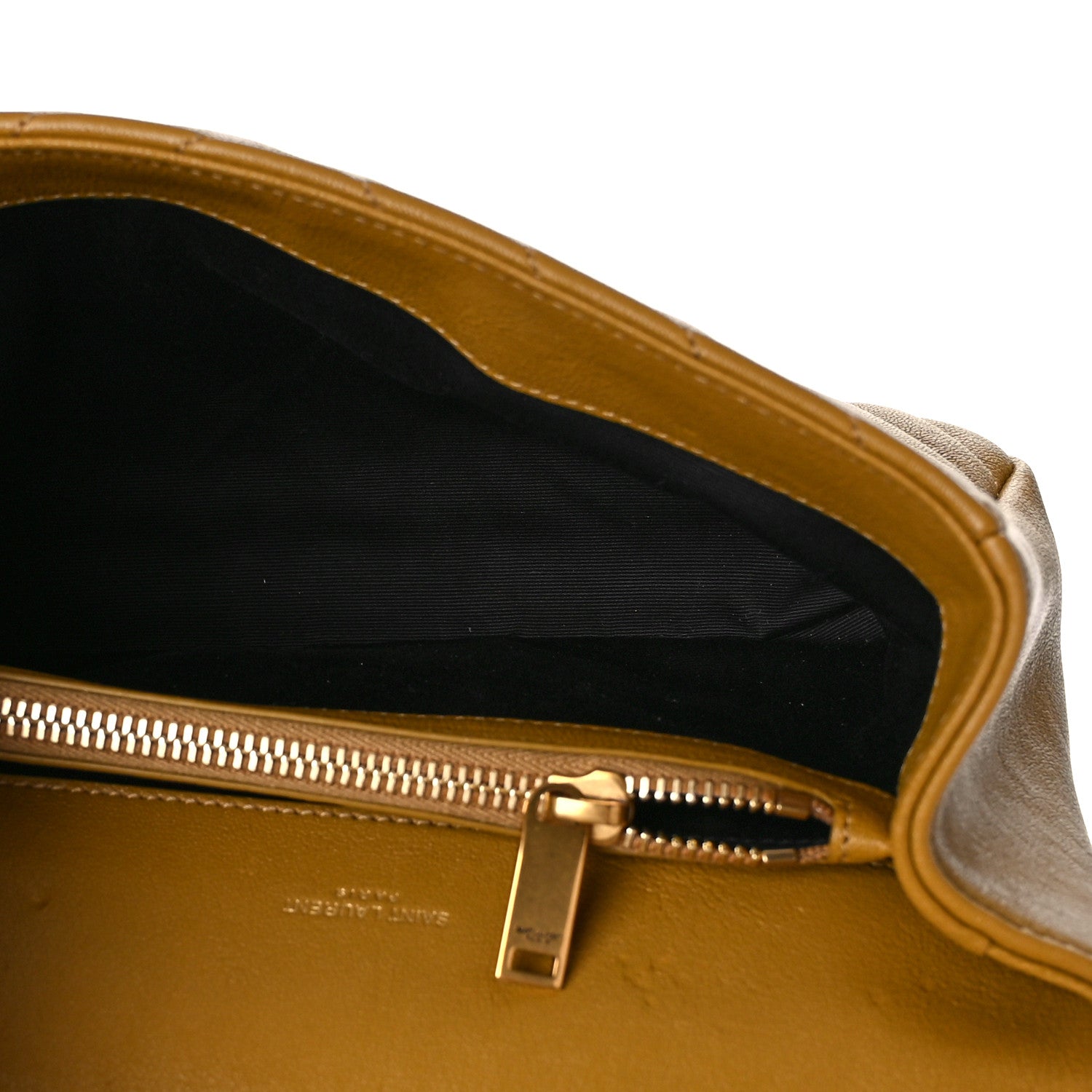 Saint Laurent Sheepskin Matelasse Chevron Monogram Medium College Bag Olive 5 of 11