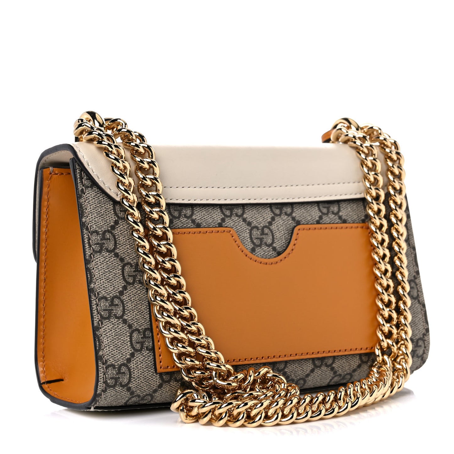 GG Supreme Monogram Calfskin Small Padlock Shoulder Bag Beige Mystic White Sun Oil