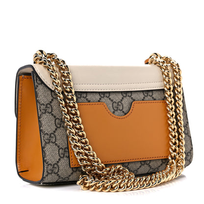 Gucci GG Supreme Monogram Calfskin Small Padlock Shoulder Bag Beige Mystic White Sun Oil 3 of 17