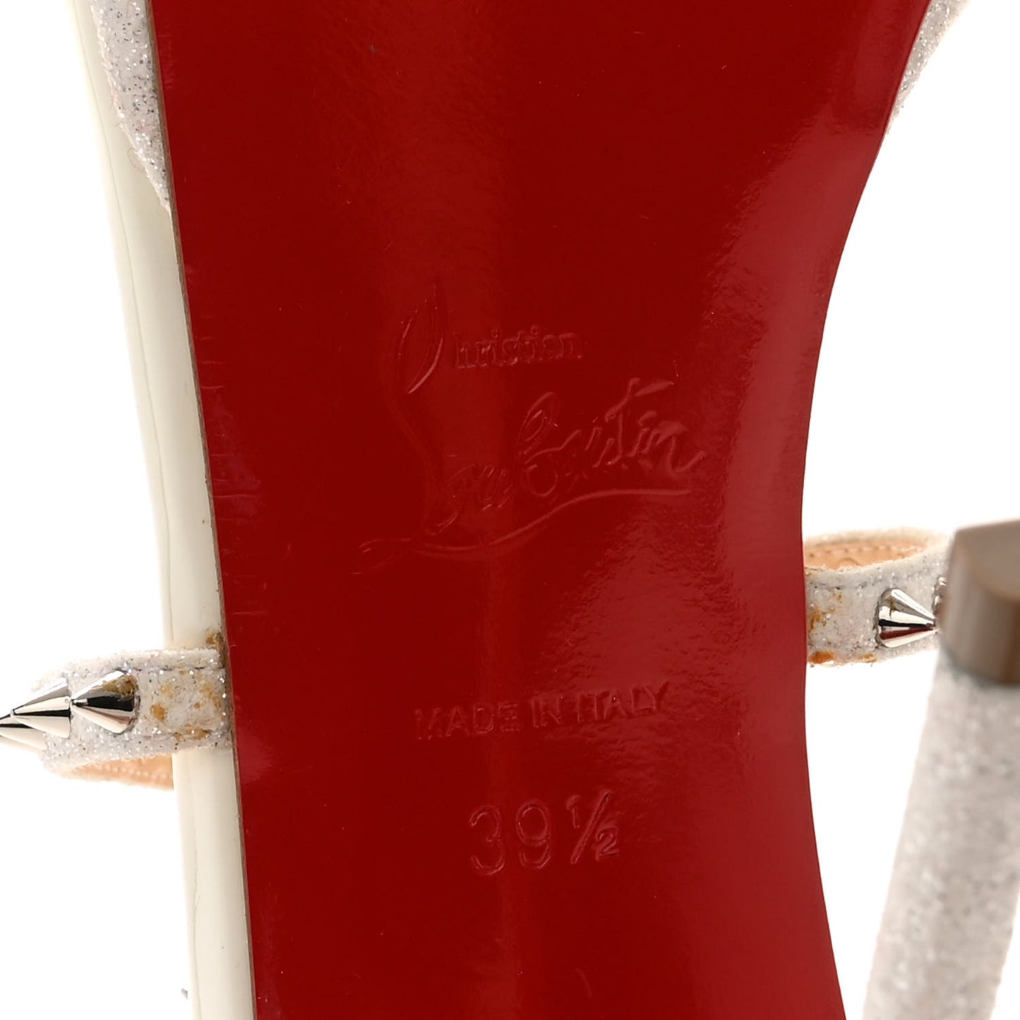 Patent Glitter Choca Lux Sandals 39.5 White