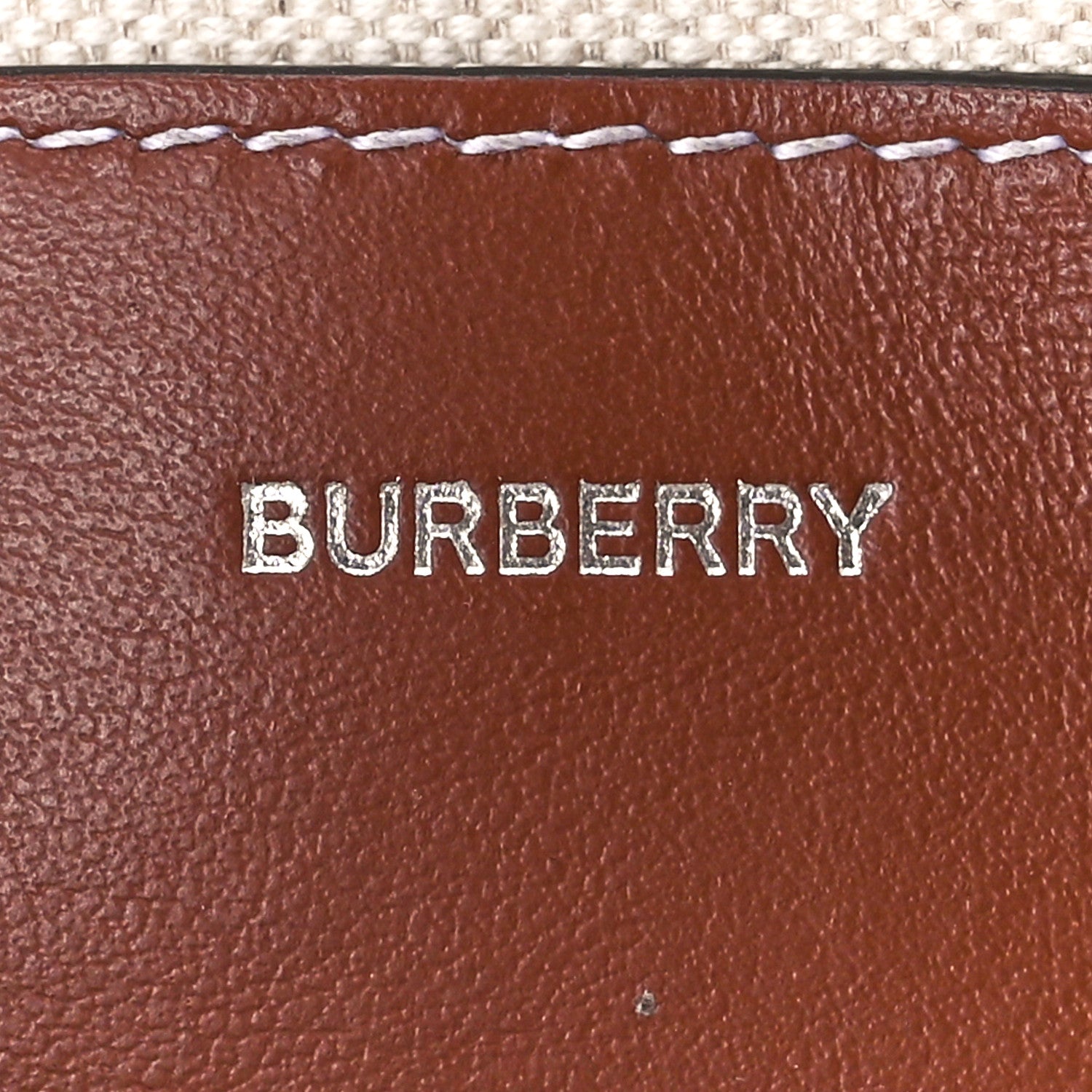 Burberry Smooth Calfskin Canvas Two Tone Micro Pocket Bag Navy Tan 6 of 10