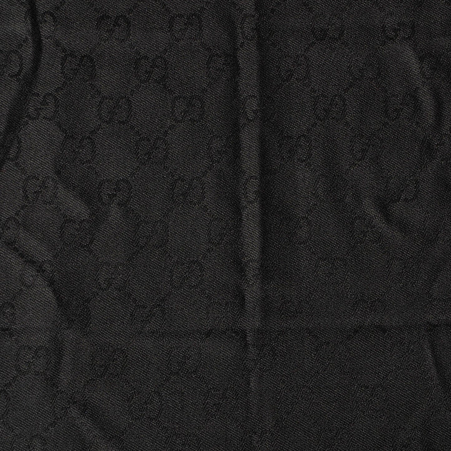 Wool GG Jacquard Pattern Knit Scarf Black