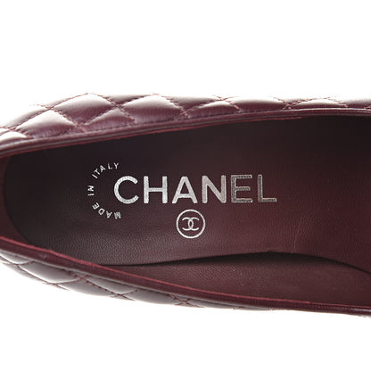 Chanel Lambskin Quilted CC Cap Toe Pumps 35 Burgundy 6 of 14