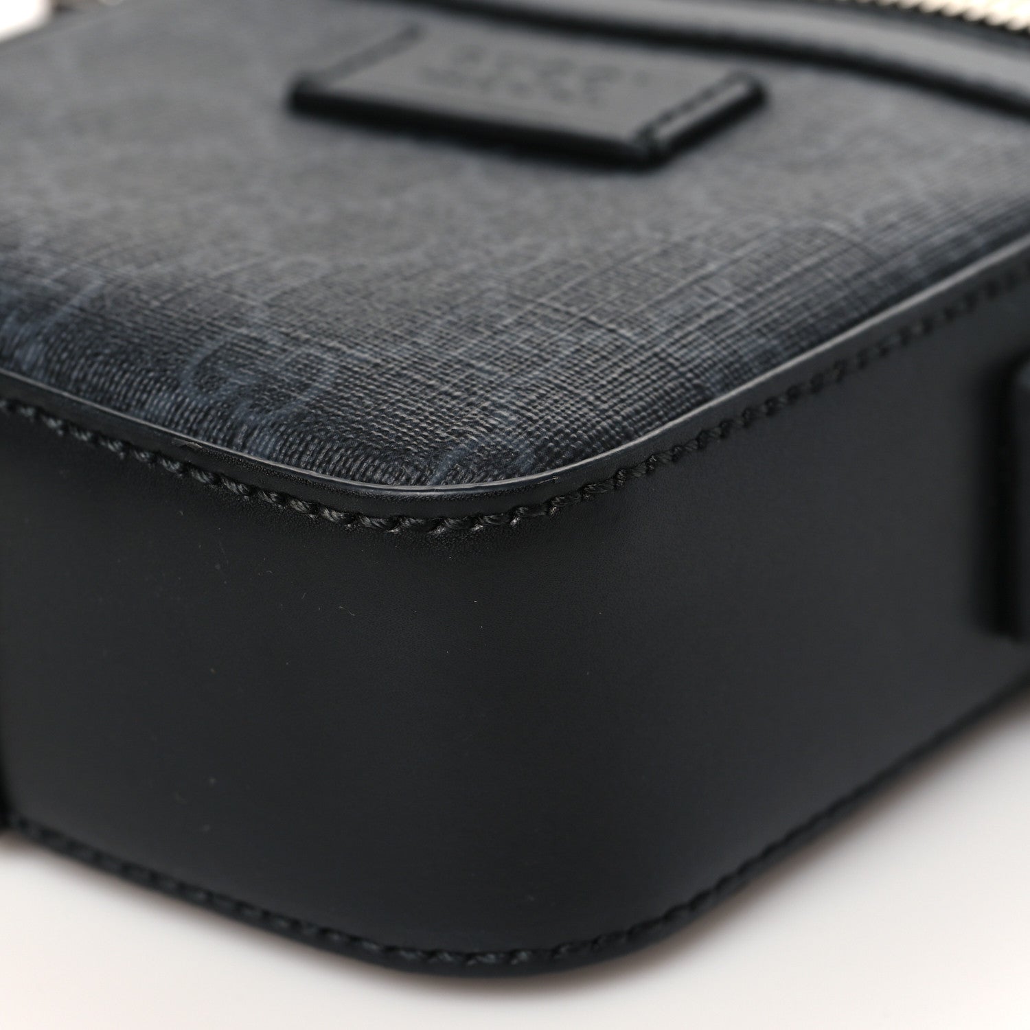 Gucci GG Supreme Monogram Appia Calfskin Web Small Camera Messenger Bag Black Grey 10 of 10