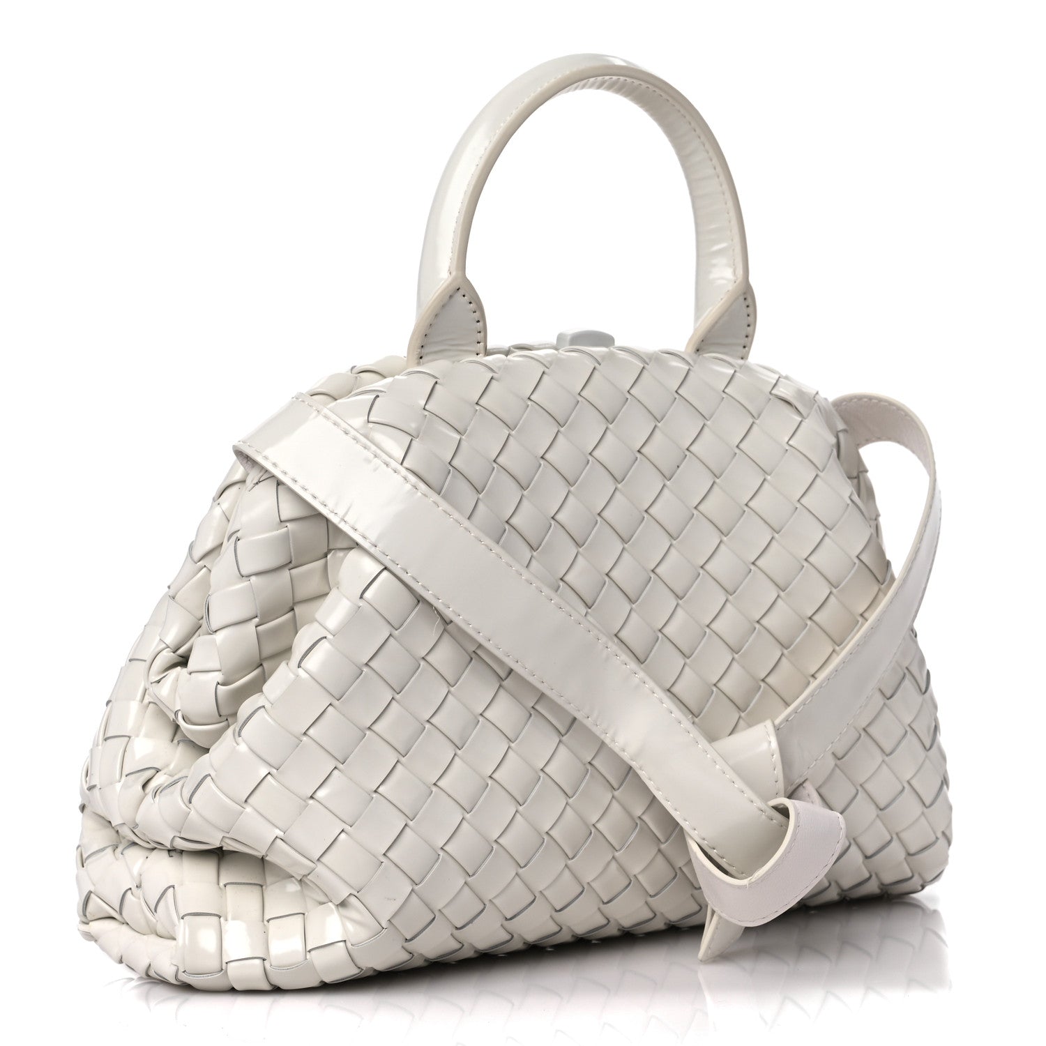 Bottega Veneta Nappa Intrecciato Small Handle Bag Chalk 3 of 12
