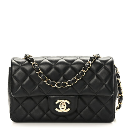 Chanel Lambskin Quilted Mini Rectangular Flap Black 1 of 10