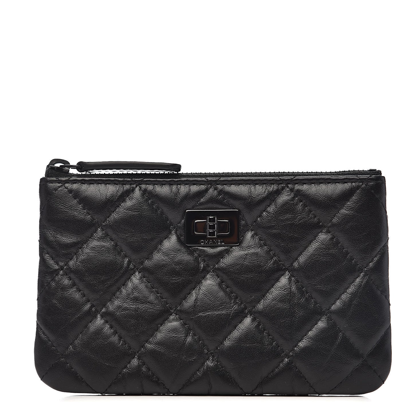 Aged Calfskin Quilted Small Reissue Cosmetic Case So Black