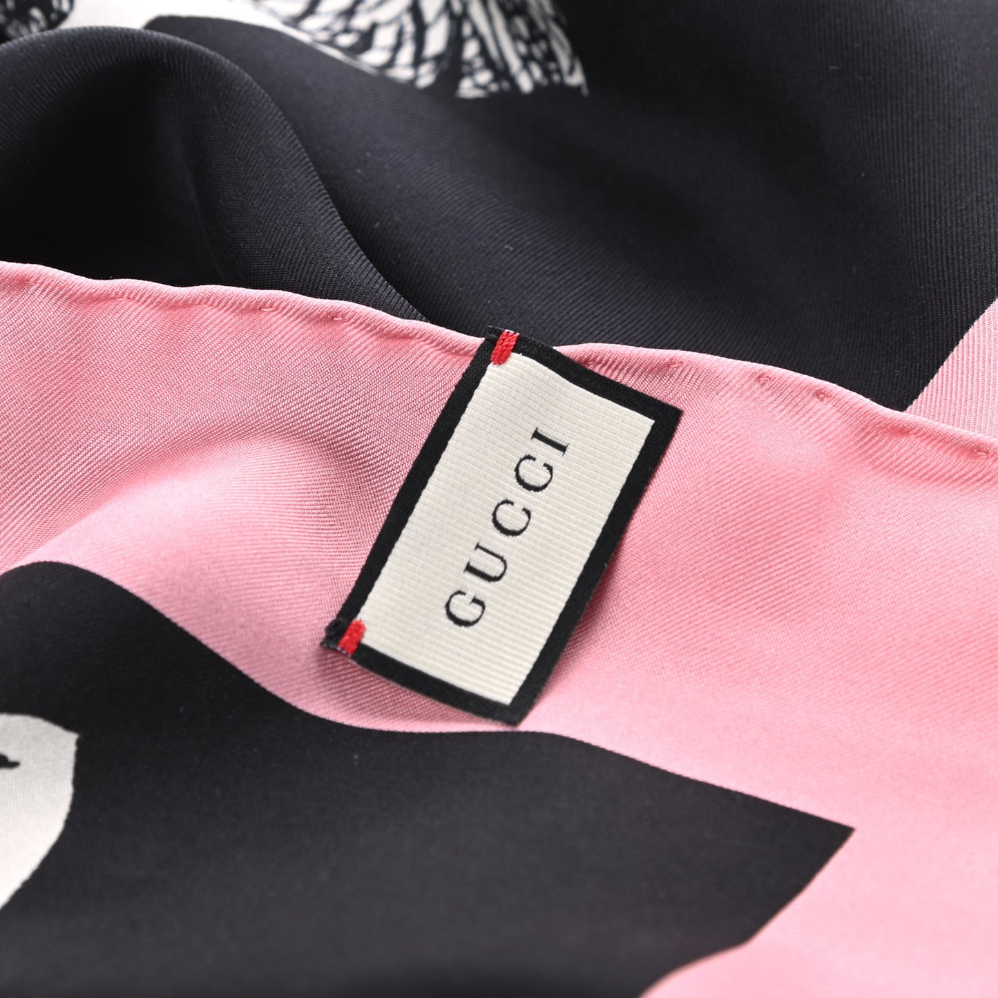 Silk Mystic Cat Square Scarf Black