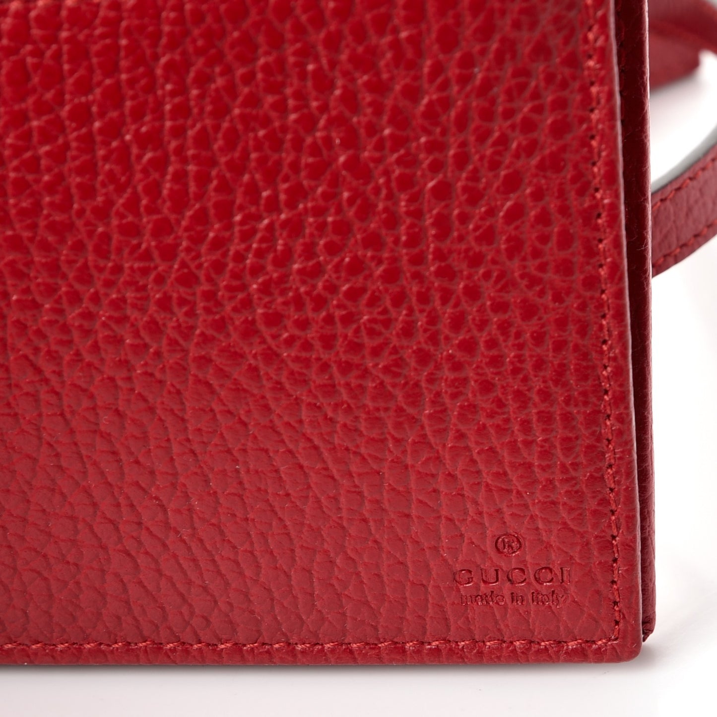 Dollar Calfskin Mini Swing Wallet Bag Red