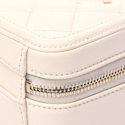 Chanel Caviar Quilted CC North South Filigree Vanity Case Light Beige 11 of 15
