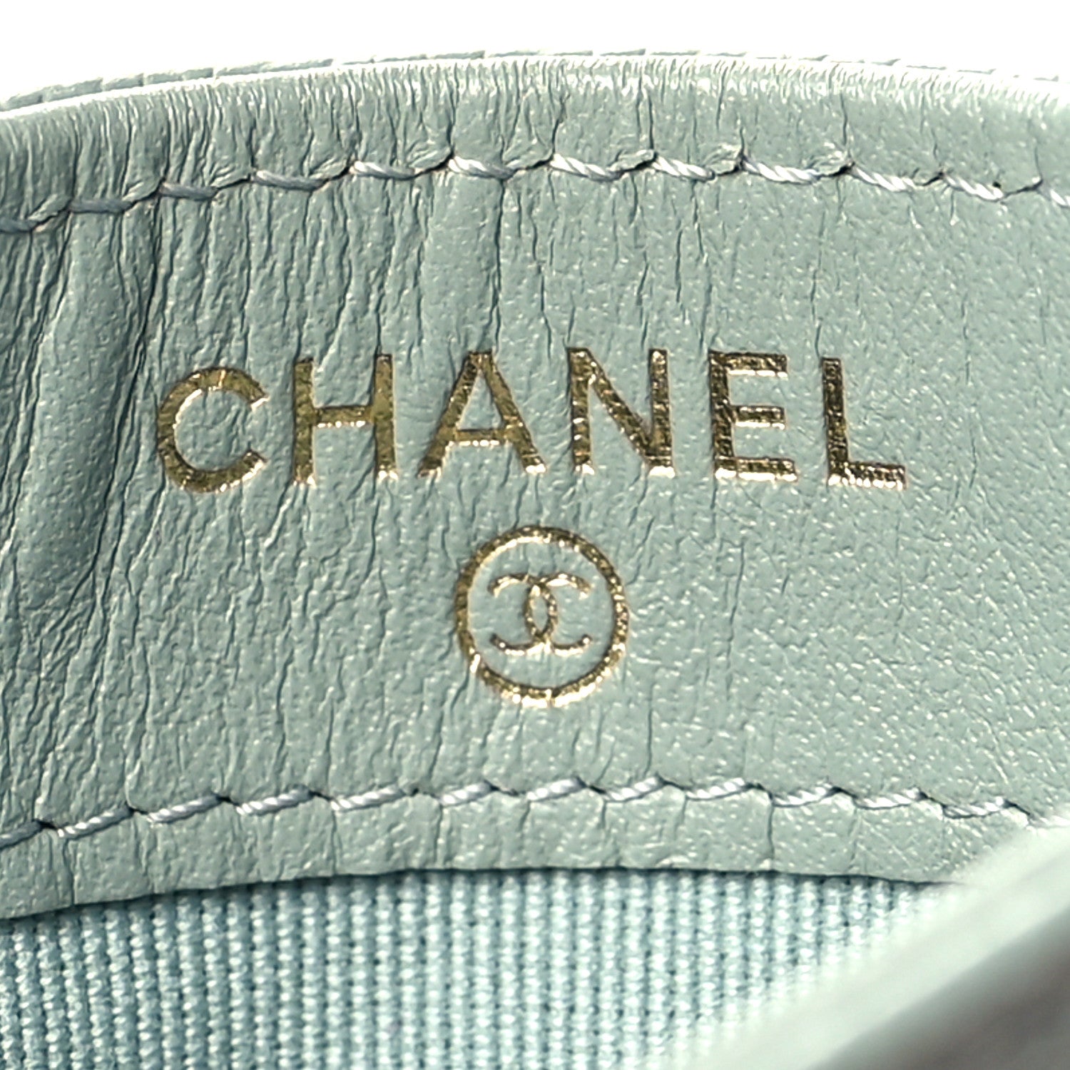 Chanel Caviar Quilted Card Holder Light Blue 6 of 9