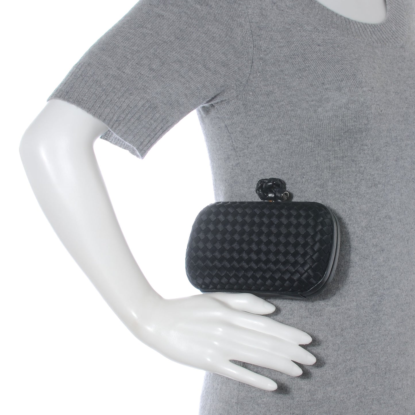 Satin Knot Clutch Nero Black