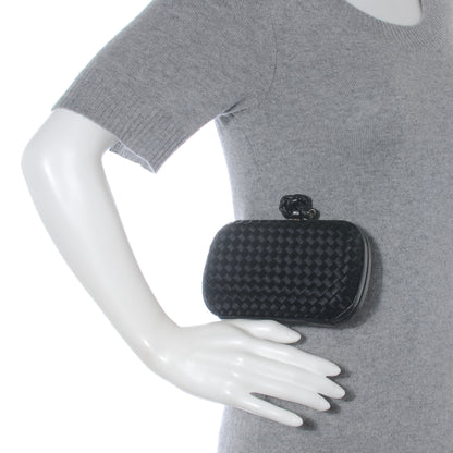 Bottega Veneta Satin Knot Clutch Nero Black 2 of 8