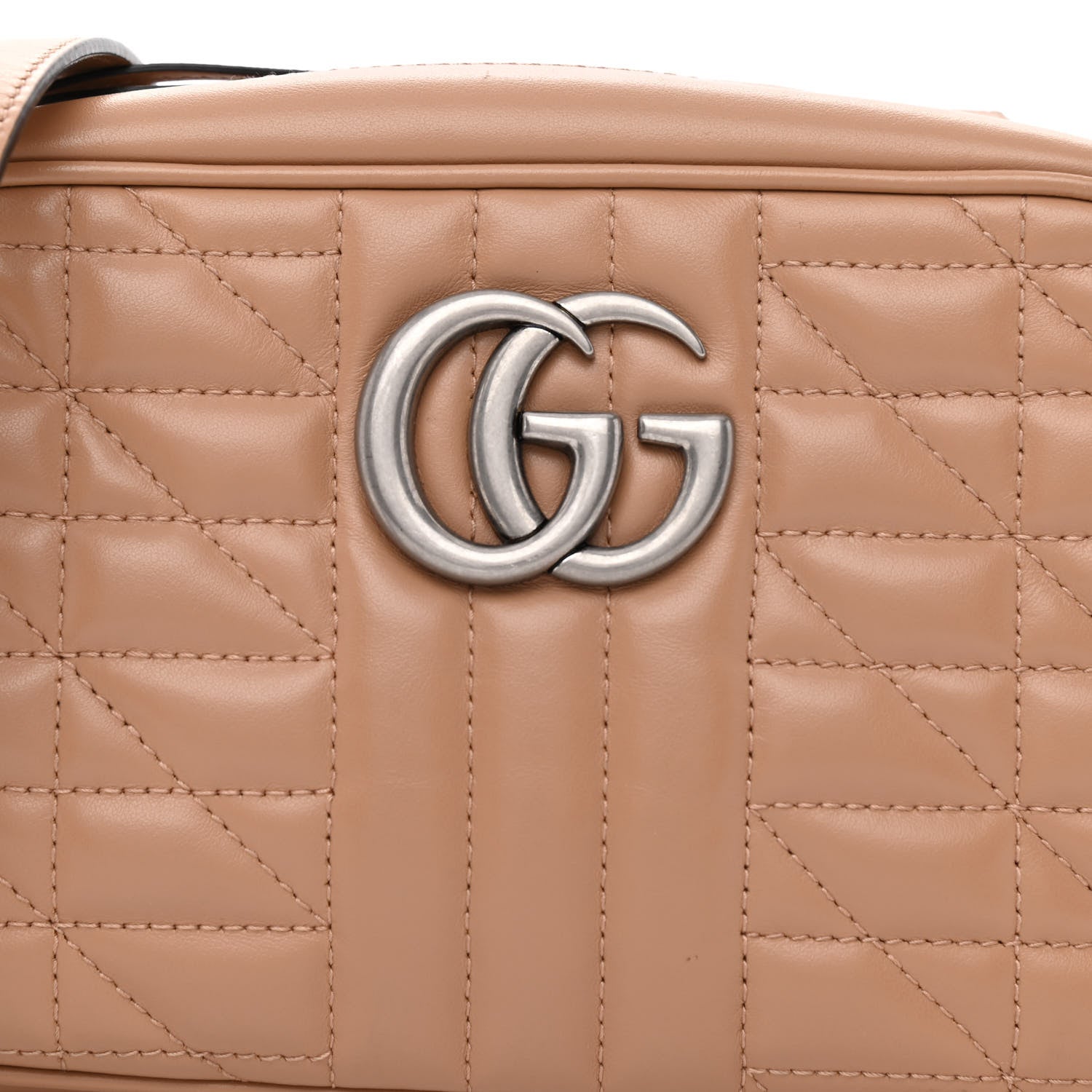 Gucci Calfskin Matelasse Aria Small GG Marmont Chain Shoulder Bag Camelia 8 of 11